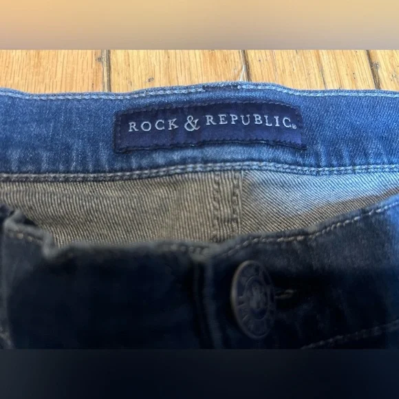 rock republic kasandra jeans Women’s 16M Blue Flare Western Rhinestone R Pocket - Picture 2 of 10